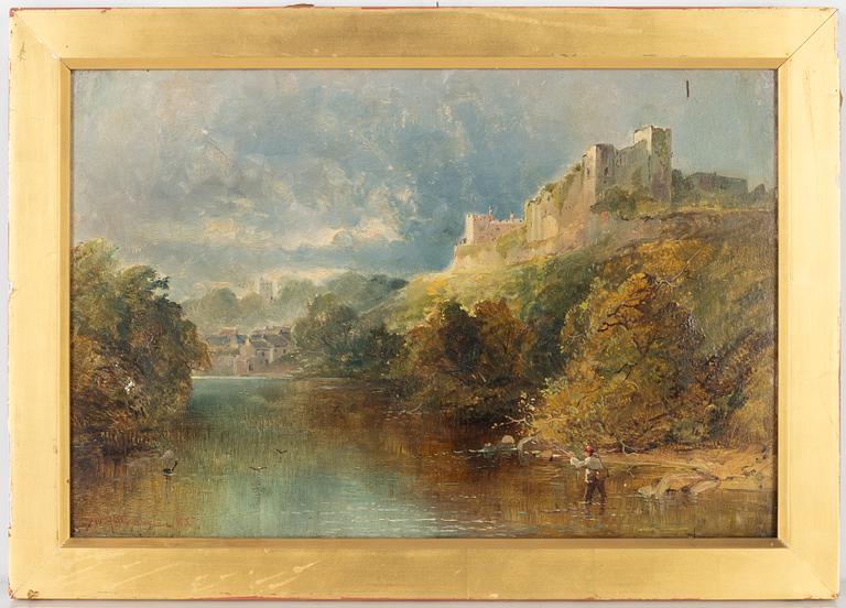 Frederick William Hattersley, Fly Fishing Below the Castle.