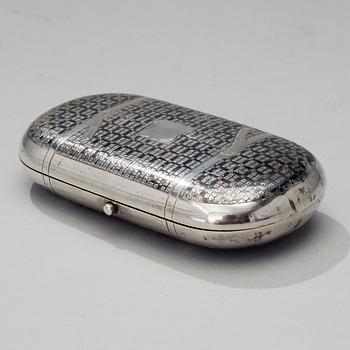 CIGAR CASE, silver and niello, Moscow 1864, N.Feofilov, weight 112 g.