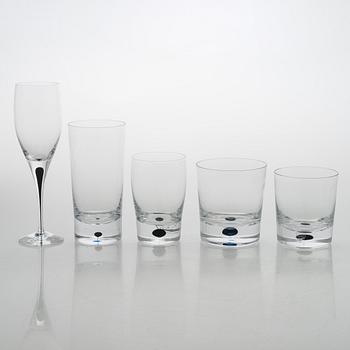 Erika Lagerbielke, glasservis 60 delar, "Intermezzo" Orrefors, Sweden, 2000-tal.