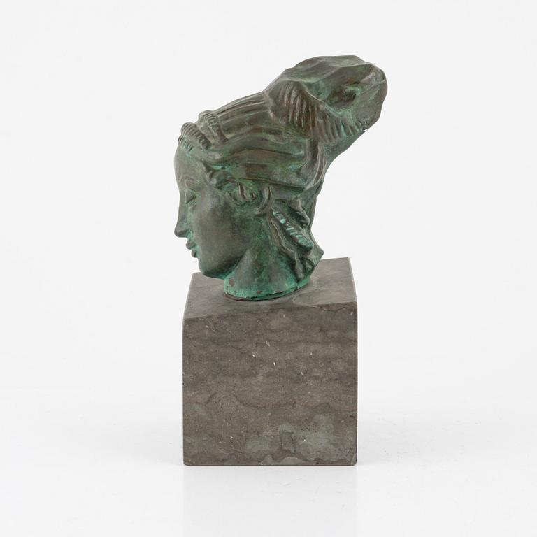 Carl Milles, skulptur. Signerad, gjutarstämpel, total höjd 24 cm.