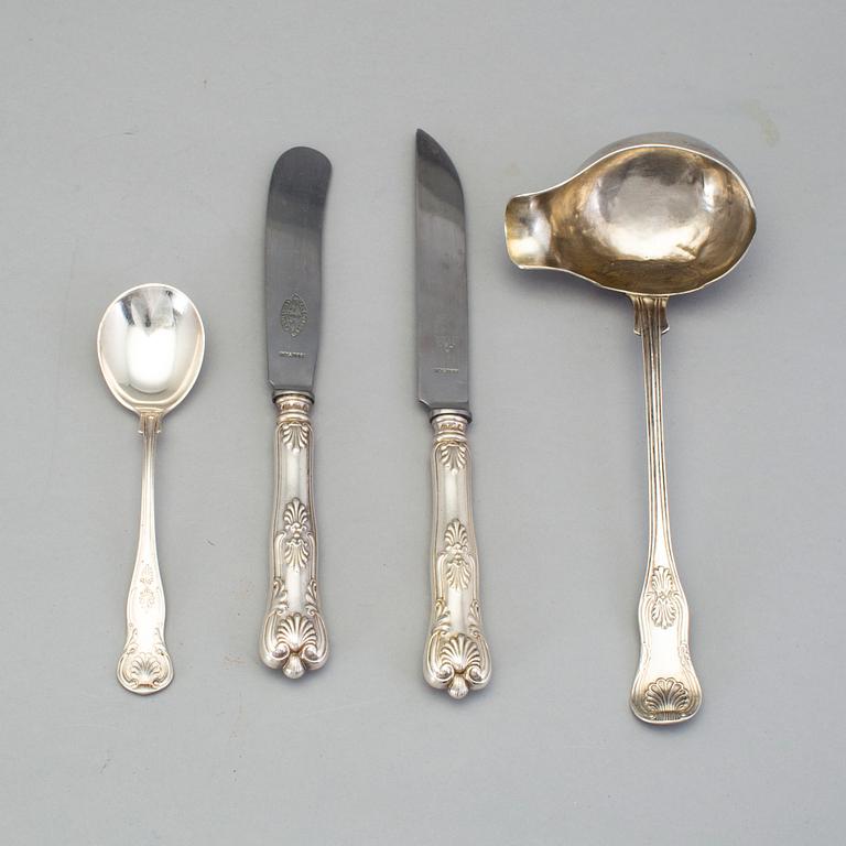 A Swedish 19th / 20th century set of 111 silver table cutlery, mark of Gustav Möllenborg and other makers, Stockholm.