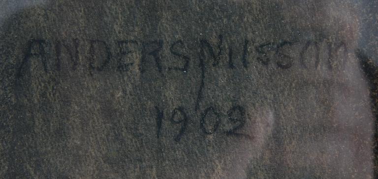 NILSSON, ANDERS. Kolteckning, sign o dat 1902.