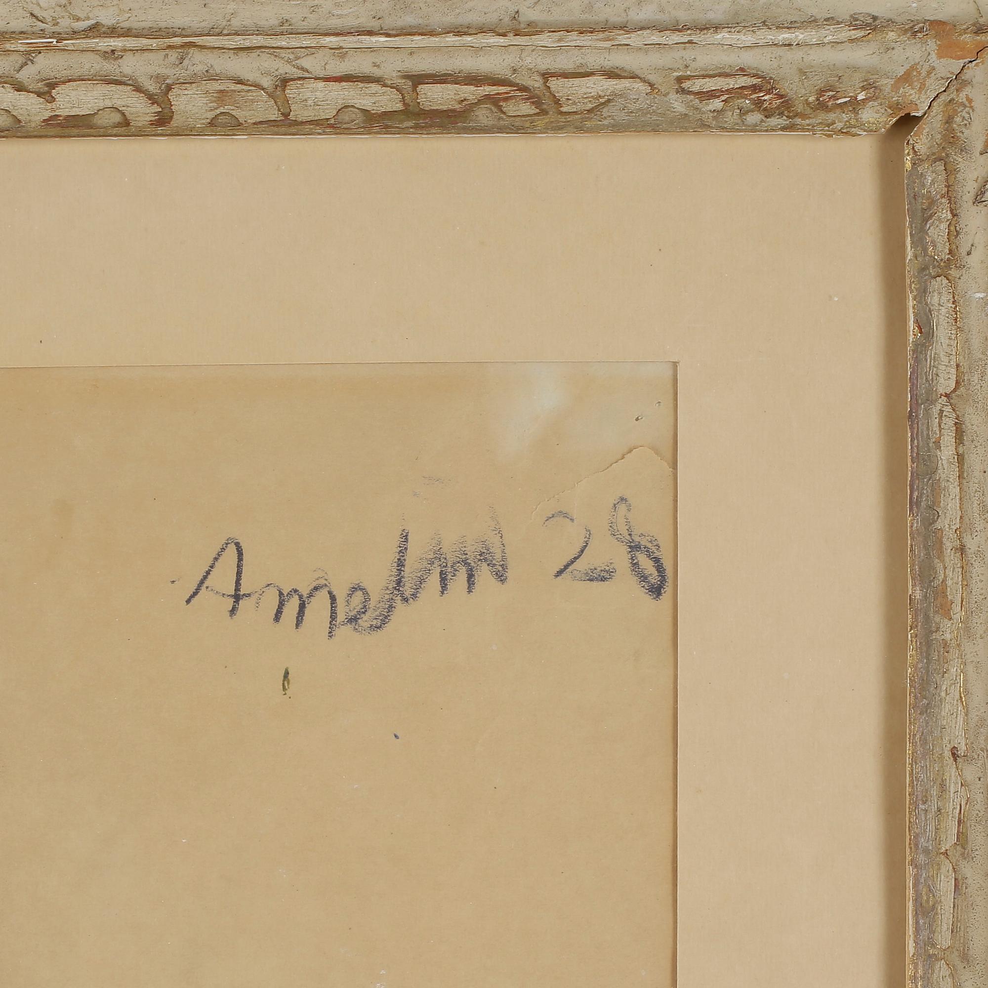 ALBIN AMELIN, pastell på papper, signerad och daterad 28.