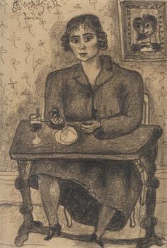 432. Bror Hjorth, A woman by a table.