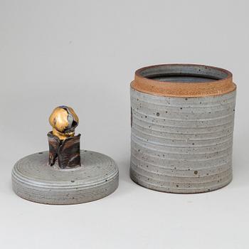 LISA LARSON, a lidded stoneware jar, Gustavsberg Studio.