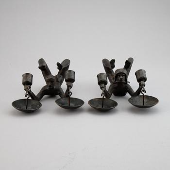 Erik Höglund, skulptur/ljuslampett, smide, Lars Larsson Konstsmide, signerad, numrerad 1/10.