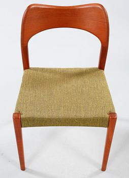 Four chairs and a table, Mogens Kold, 1950/60s.