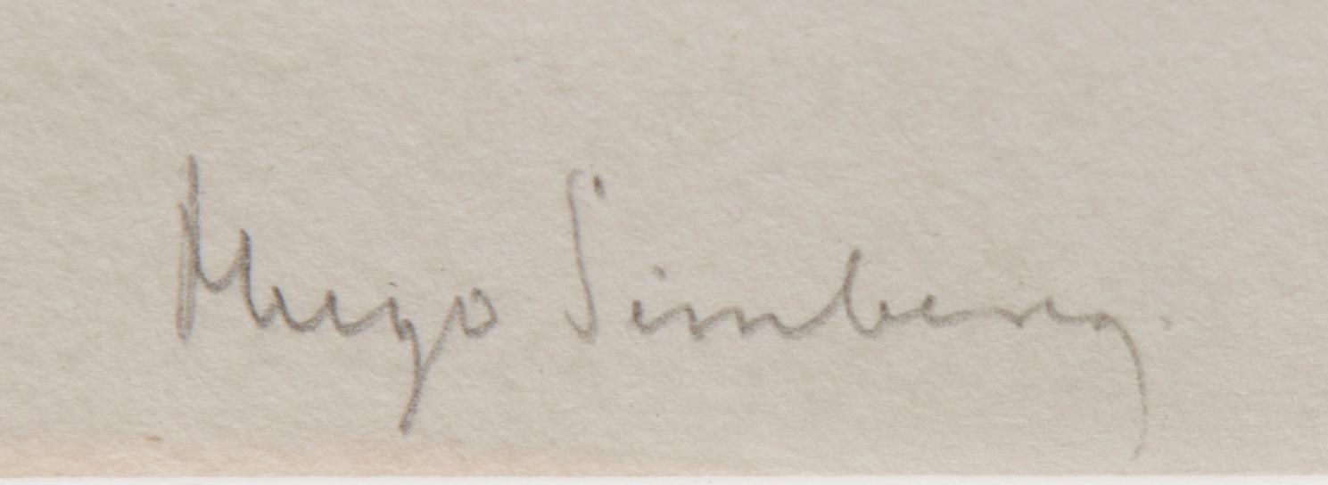 HUGO SIMBERG, viivasyövytys ja kuivaneula, myöhempi signeeraus.