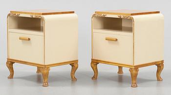 SÄNGBORD, ett par, art déco, 1900-talets andra kvartal.