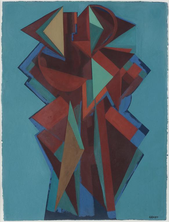 C Göran Karlsson, tempera on paper, signed and dated -87.
