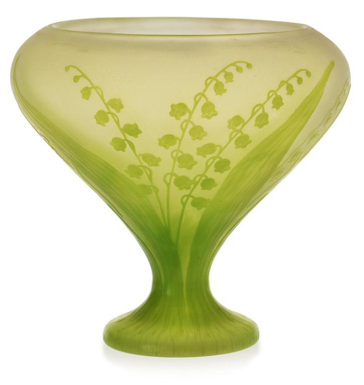 A Karl Lindeberg Art Nouveau cameo glass vase, Kosta.