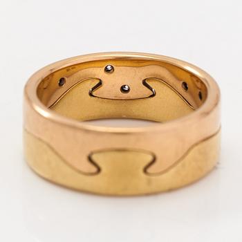 Georg Jensen, Ring "Fusion", 18K röd- och gultguld, diamanter ca 0.15 ct totalt. Danmark.