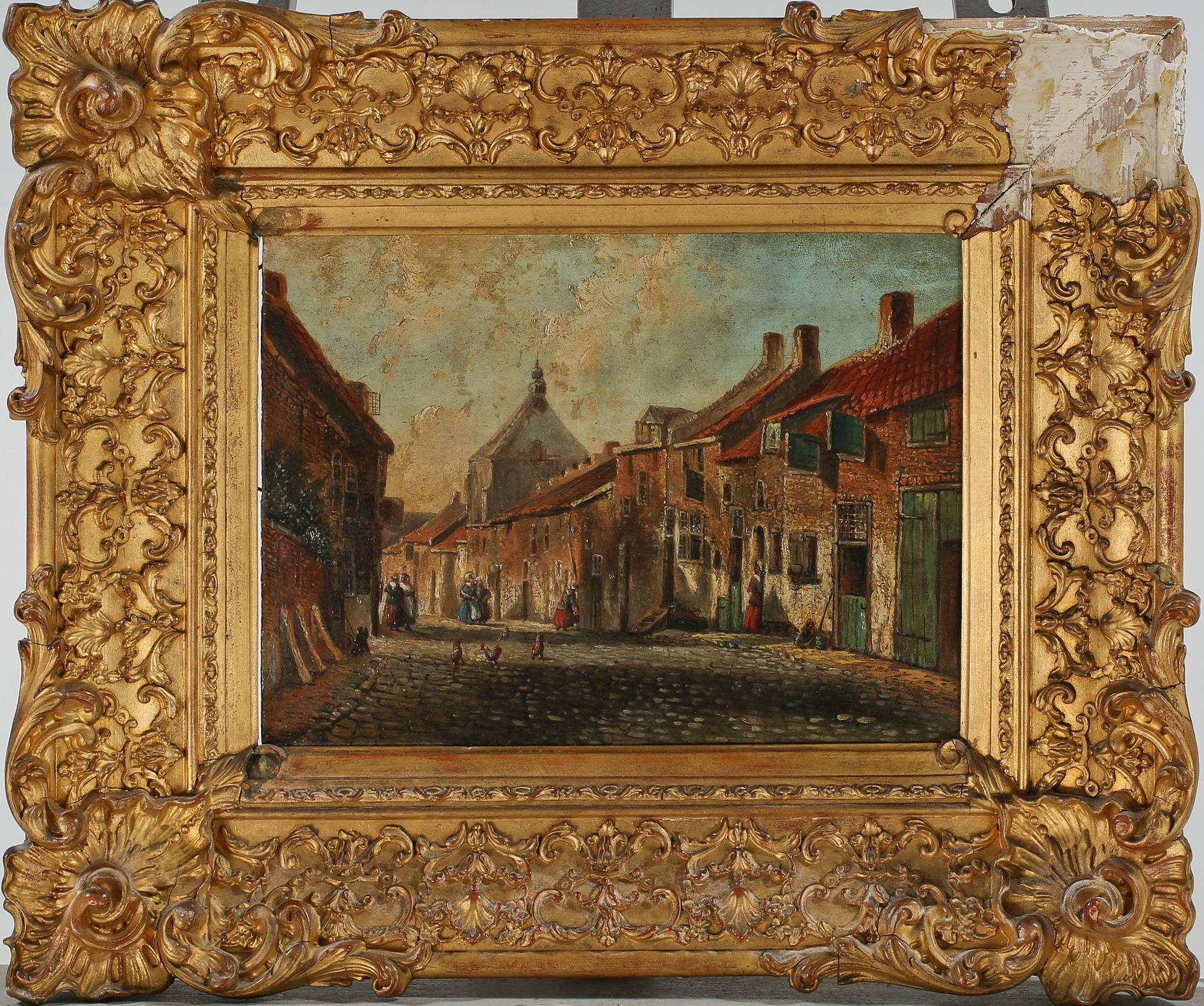 OKÄND KONSTNÄR, olja på pannå, 1800-tal.