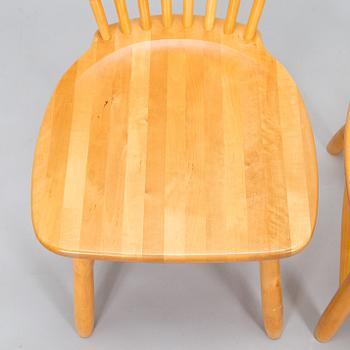 Carl Malmsten, a set of six "Lilla Åland" chairs, Stolab, dated 1990-1992.