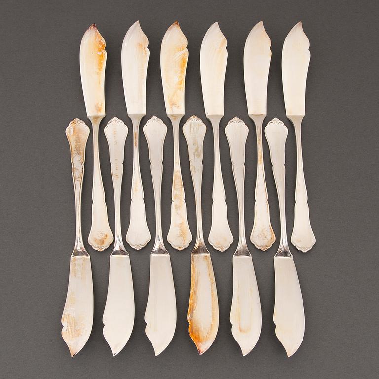 A 173-piece set of 'Chippendale' silver cutlery, Hopeakeskus, Hämeenlinna, Finland 1938-1947.