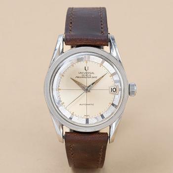 1052. Universal Genève, Polerouter Date, "Crosshair" Dial, ca 1963.