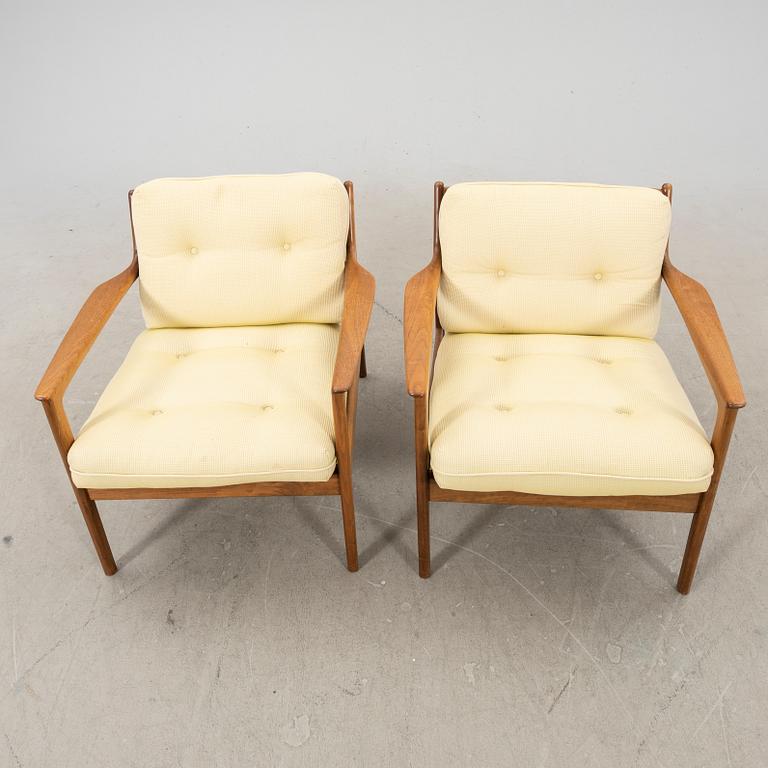 Folke Ohlsson, a pair of USA 75 mahogany armchairs for DUX 1960s.