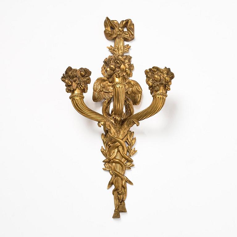 Applique, för tre ljus, Frankrike, 1800-talets mitt, Louis XVI-stil.