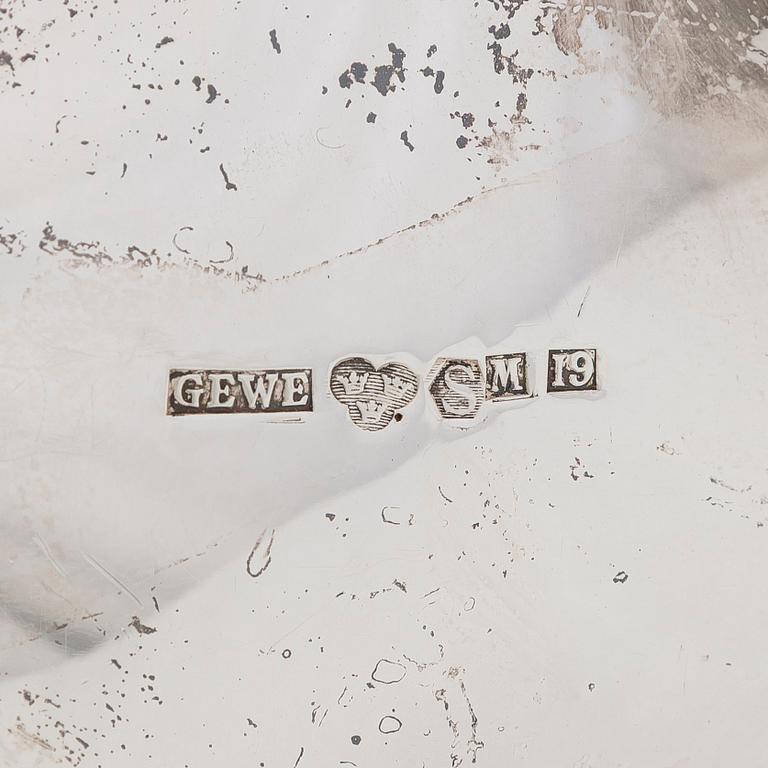 Kaffeservis, 3 delar, silver, rokokostil, GEWE, Malmö 1959.