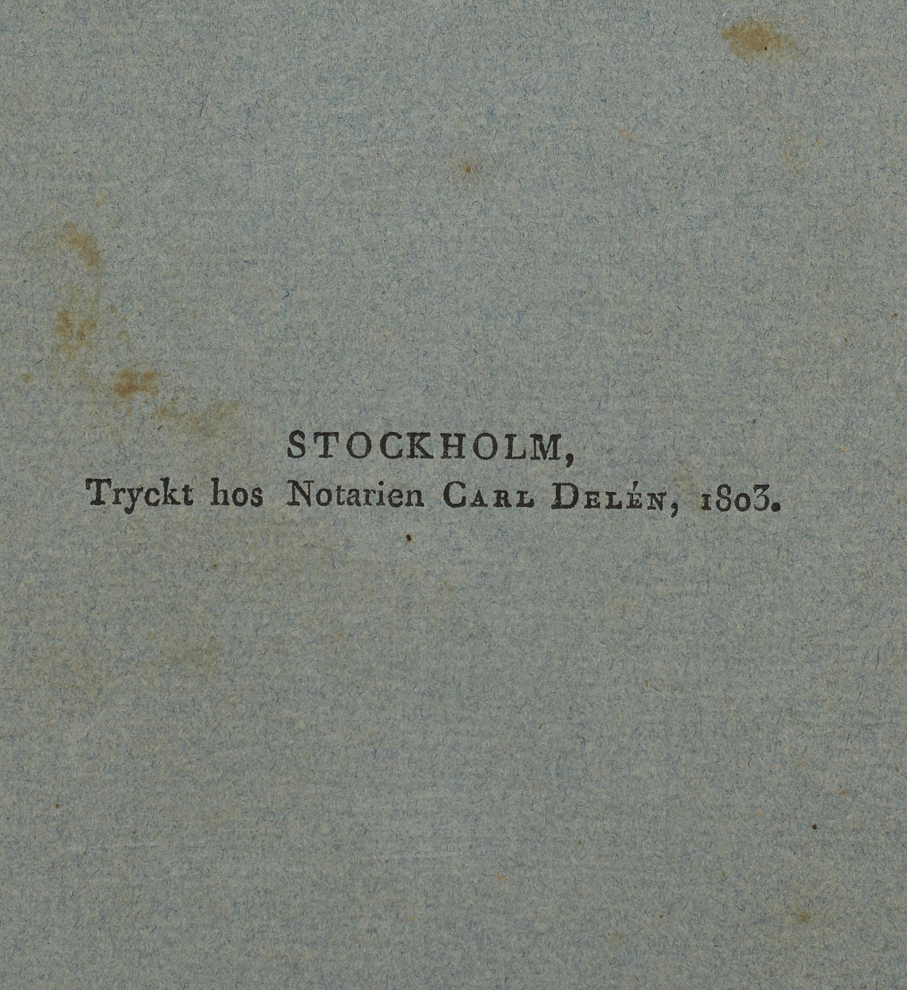 JOHAN WILHELM PALMSTRUCH, "Svensk Botanik, vol I-V. 1803-1805.