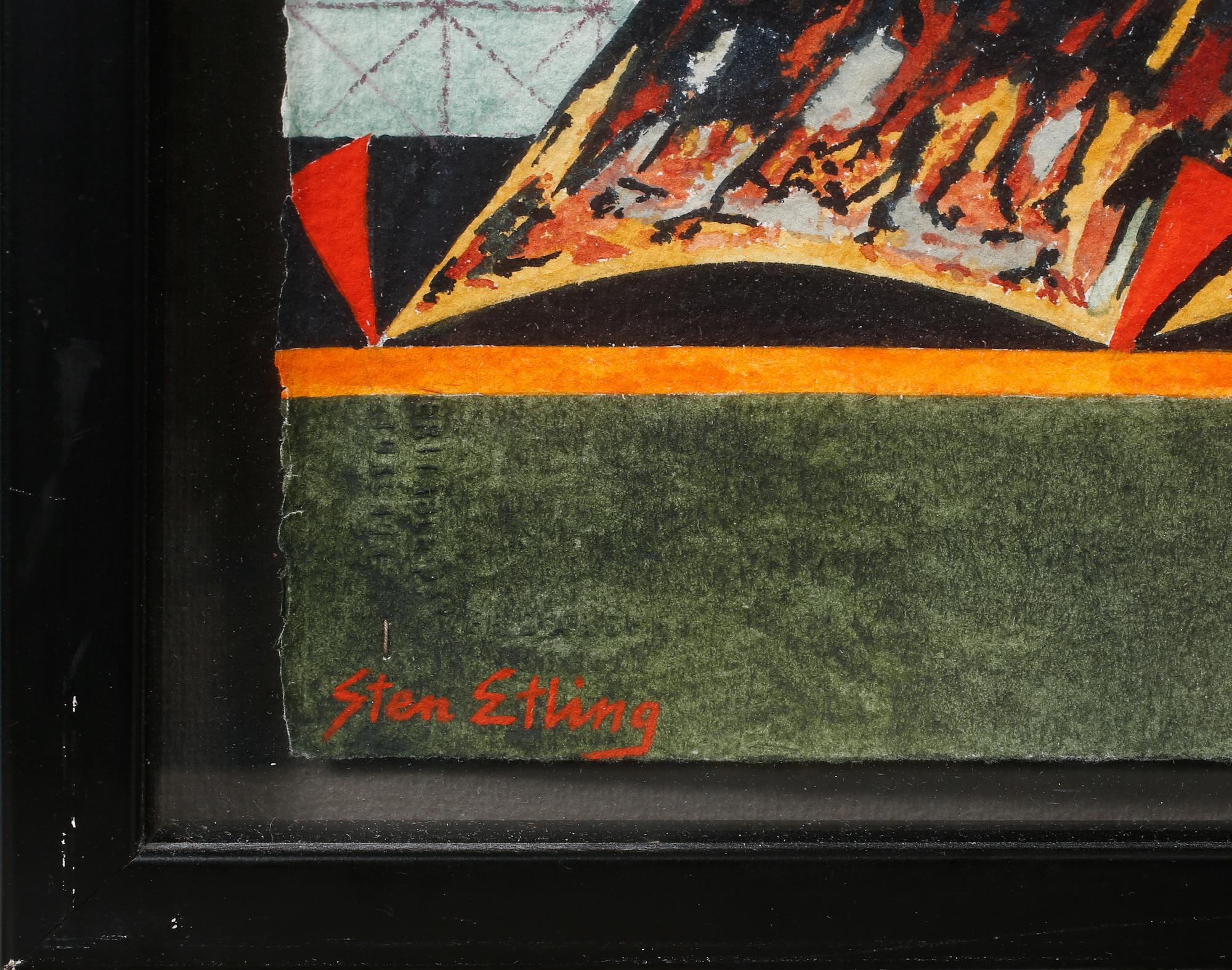STEN ETLING, blandteknik, signerad.