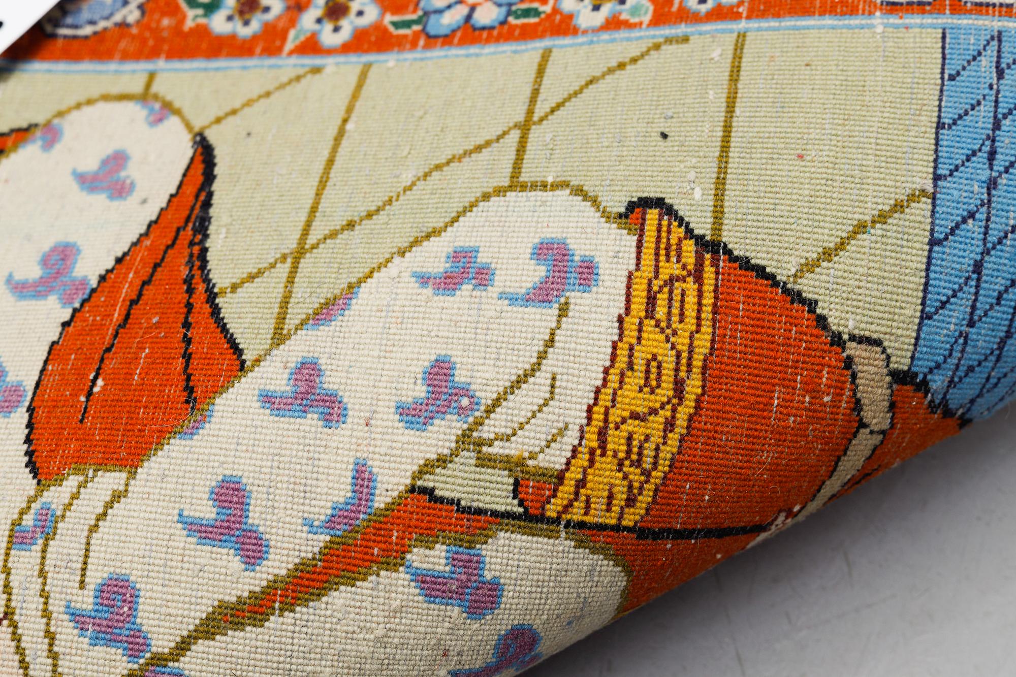 A rug, semi-antique Esfahan, ca 97 x 70 cm.