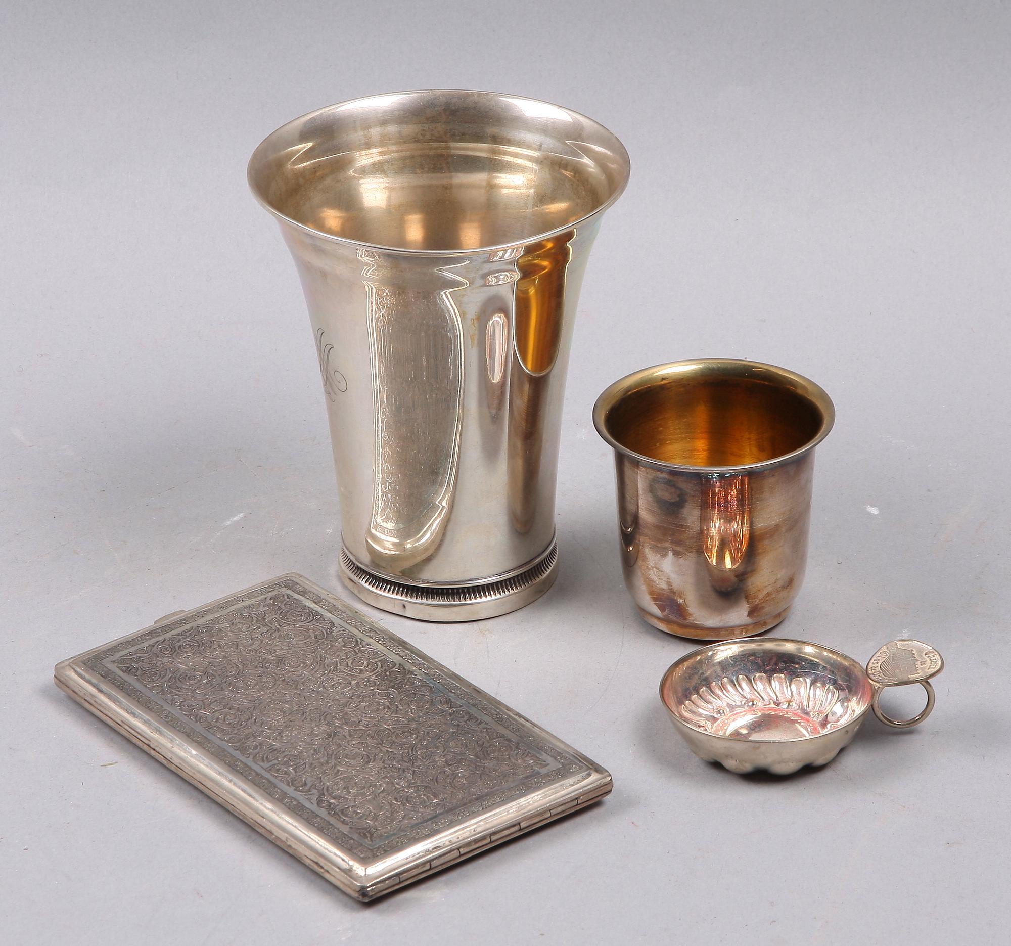 PARTI SILVER, 4 delar, Sverige, Frankrike och Asien, 1900-tal. Ca 420 g.