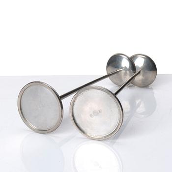 Josef Frank, a pair of pewter candlesticks, Svenskt Tenn, Stockholm 1952 and 1956.