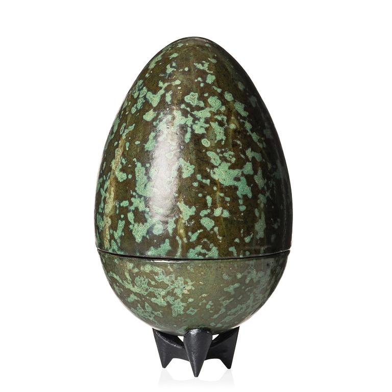 Hans Hedberg, a faience sculpture of an egg, Biot, France.
