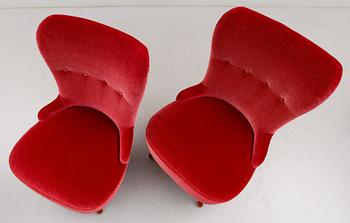 FÅTÖLJER, 1 par, 1900-talets andra hälft.