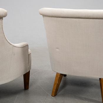 Fåtöljer, ett par, 1900-tal mitt.