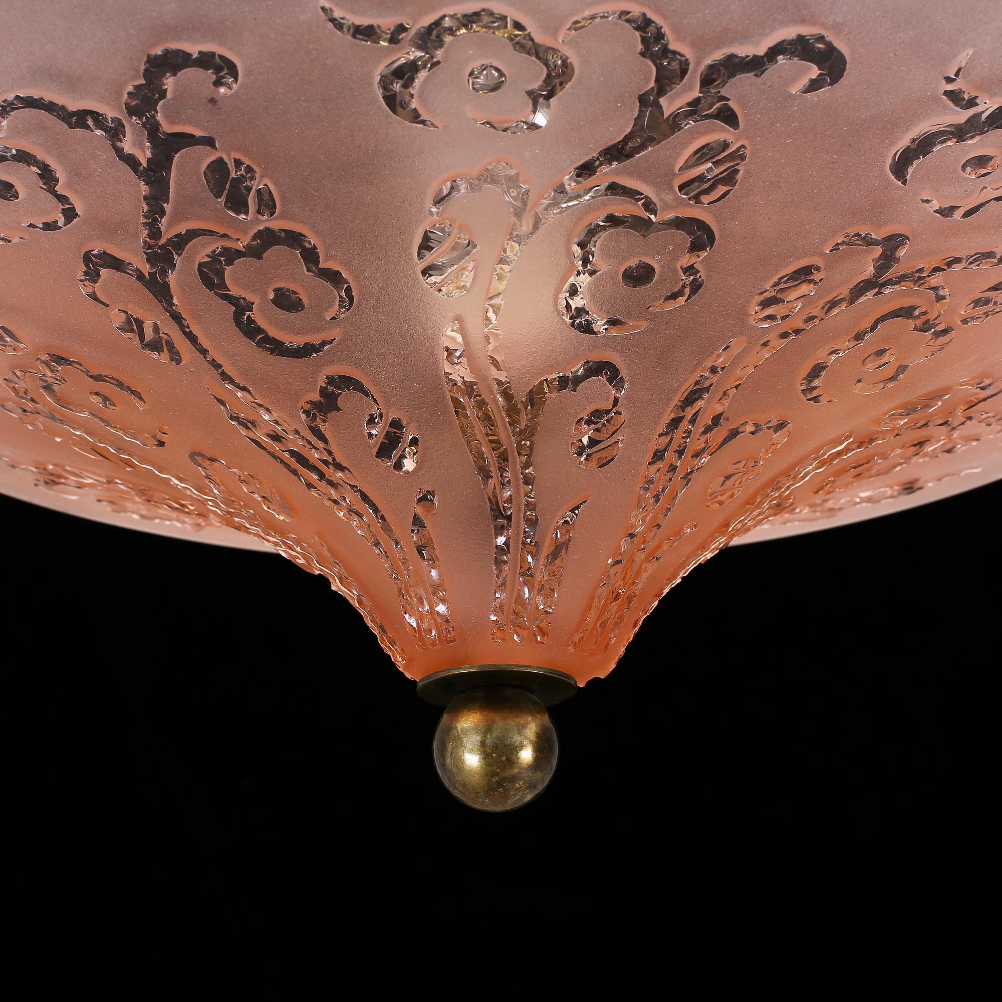 TAKLAMPA, glas, första hälft 1900-tals, höjd 44 cm.