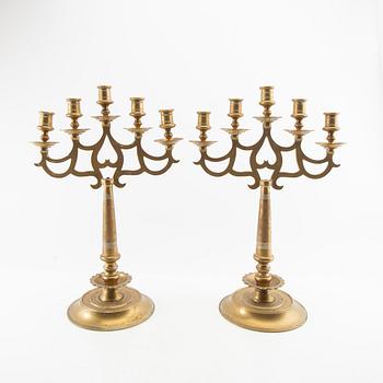 Candelabras, a pair, Baroque style, late 19th century.