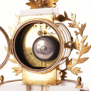 A late Swedish Gustavian mantel clock by P H Beurling, master 1783.