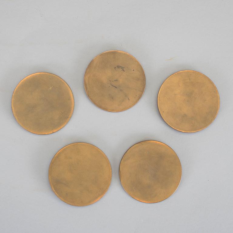 PLAKETTER, 5 st, brons, Arnold Hartig. 1900-tal.