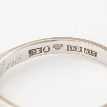 Ring, 18K vitguld med briljantslipad diamant.