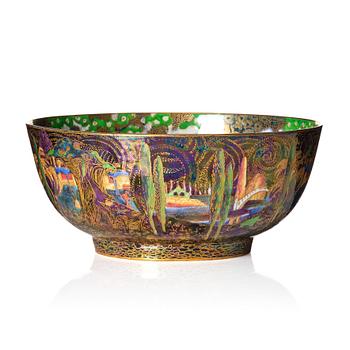 132. Daisy Makeig Jones, skål "Fairyland lustre", Wedgwood, England 1920-30-tal, modell z4968.