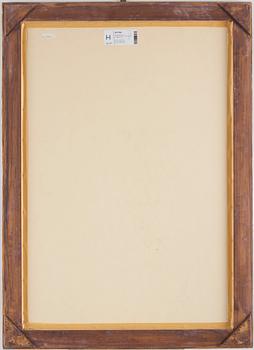 Hilding Linnqvist, "Trumpetblommor på terassbord".