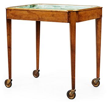 A Josef Ekberg cream-ware tea table, Gustavsberg 1930.