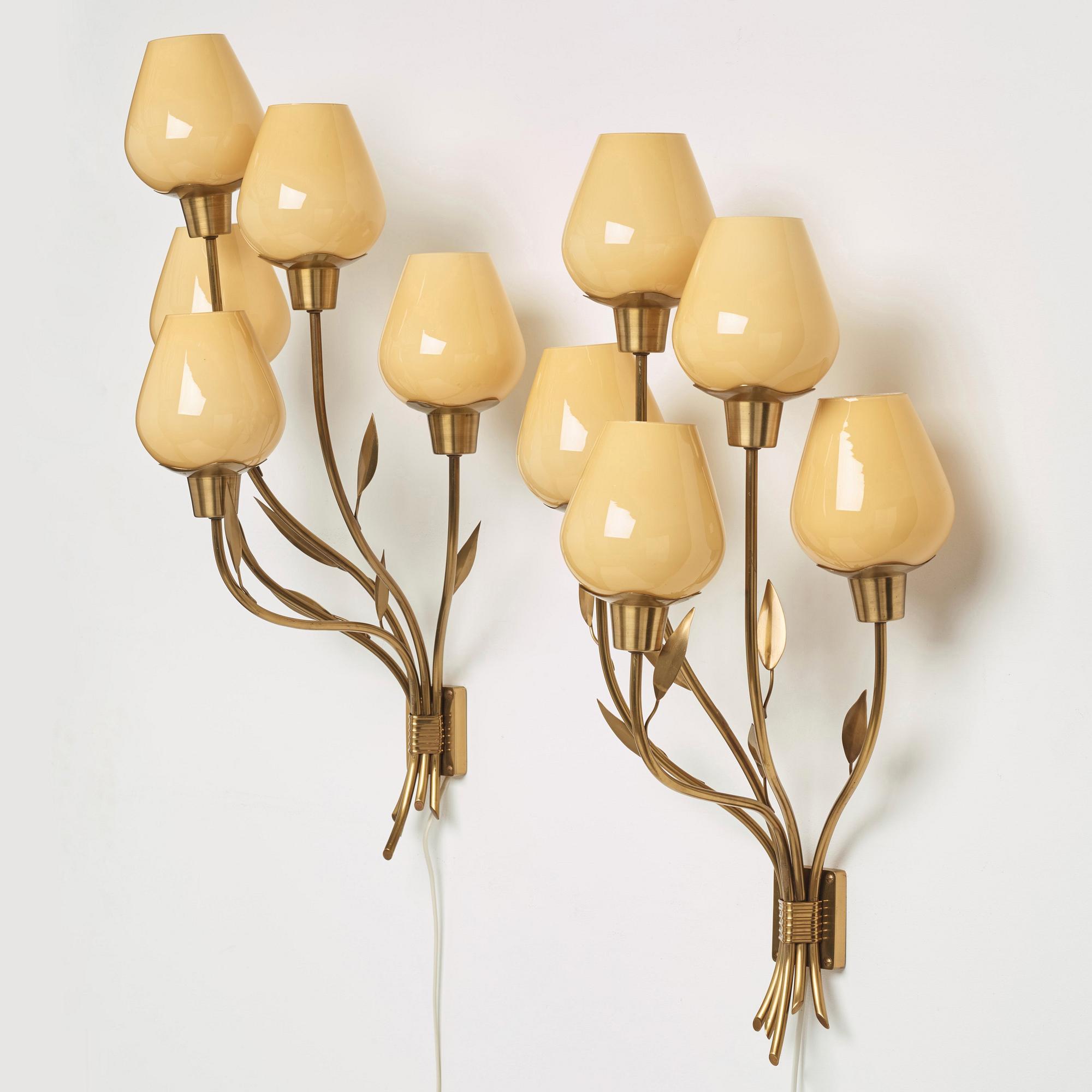 Swedish Modern, lampetter, ett par, 1940-50-tal.