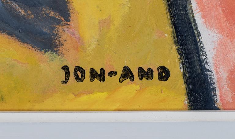 John Jon-And, olja  på pannå, signerad.