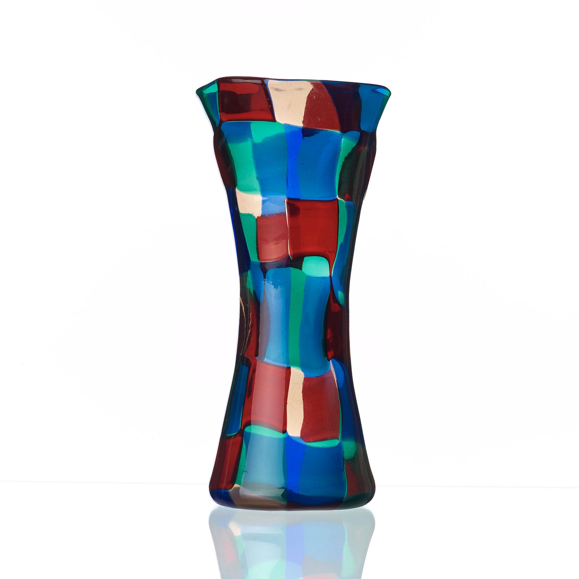 Fulvio Bianconi, a 'Pezzato' glass vase, Venini, Italy 1950's.
