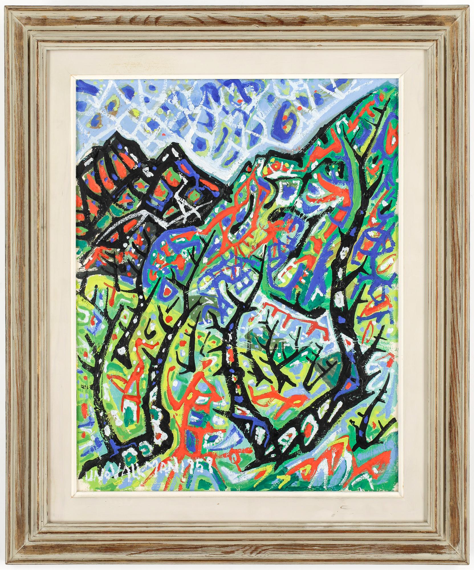 UNO VALLMAN, olja på pannå, signerad och daterad 1959.