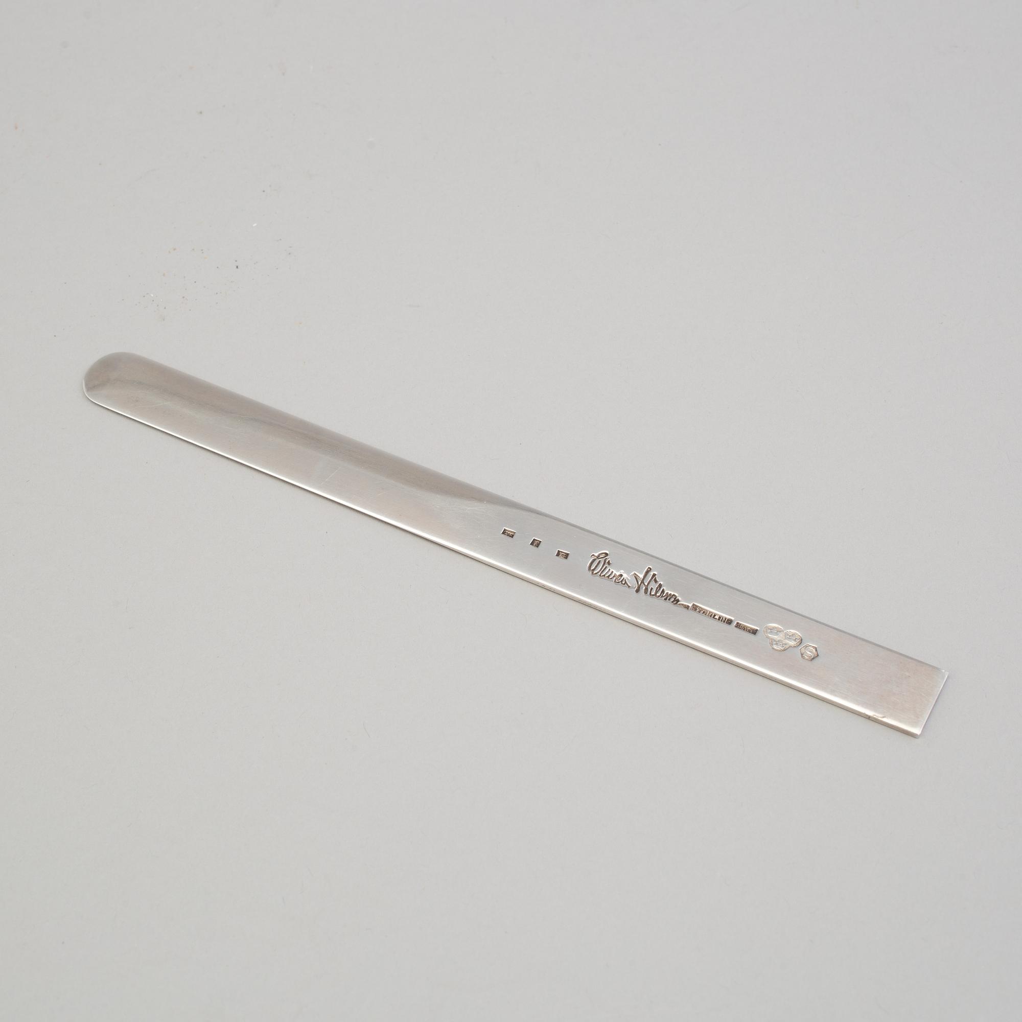WIWEN NILSSON, brevkniv av sterlingsilver, Anders Nilsson, Lund 1973. Vikt ca 50 gram.