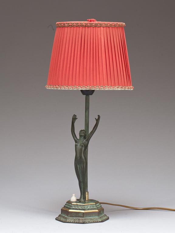 BORDSLAMPA. Art deco. Märkt "Vellingeverken"1930-tal.