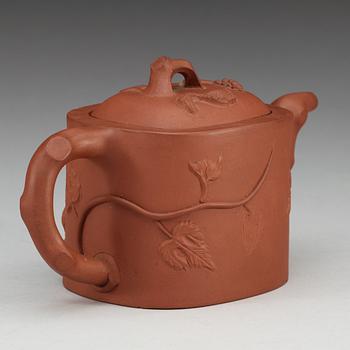 A Yixing tea pot with cover, 20th Century.