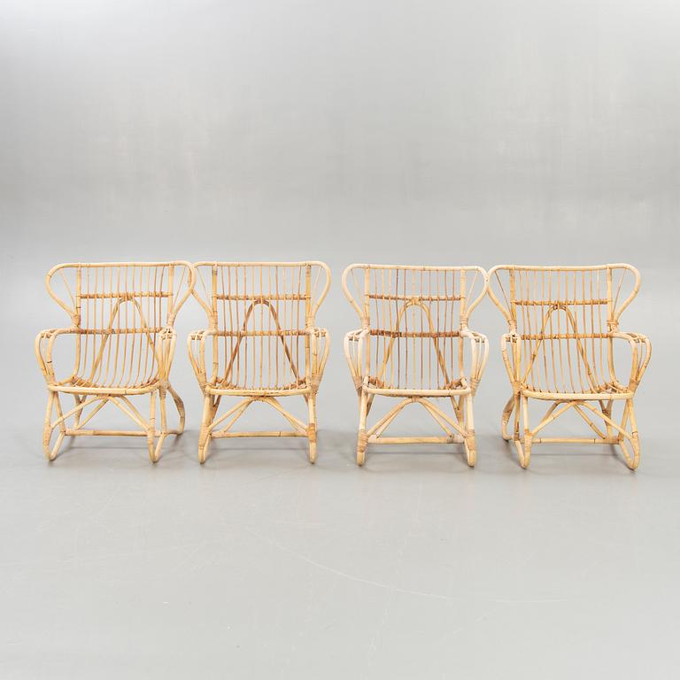 Garden group, 4 armchairs, table, second half of the 20th century.