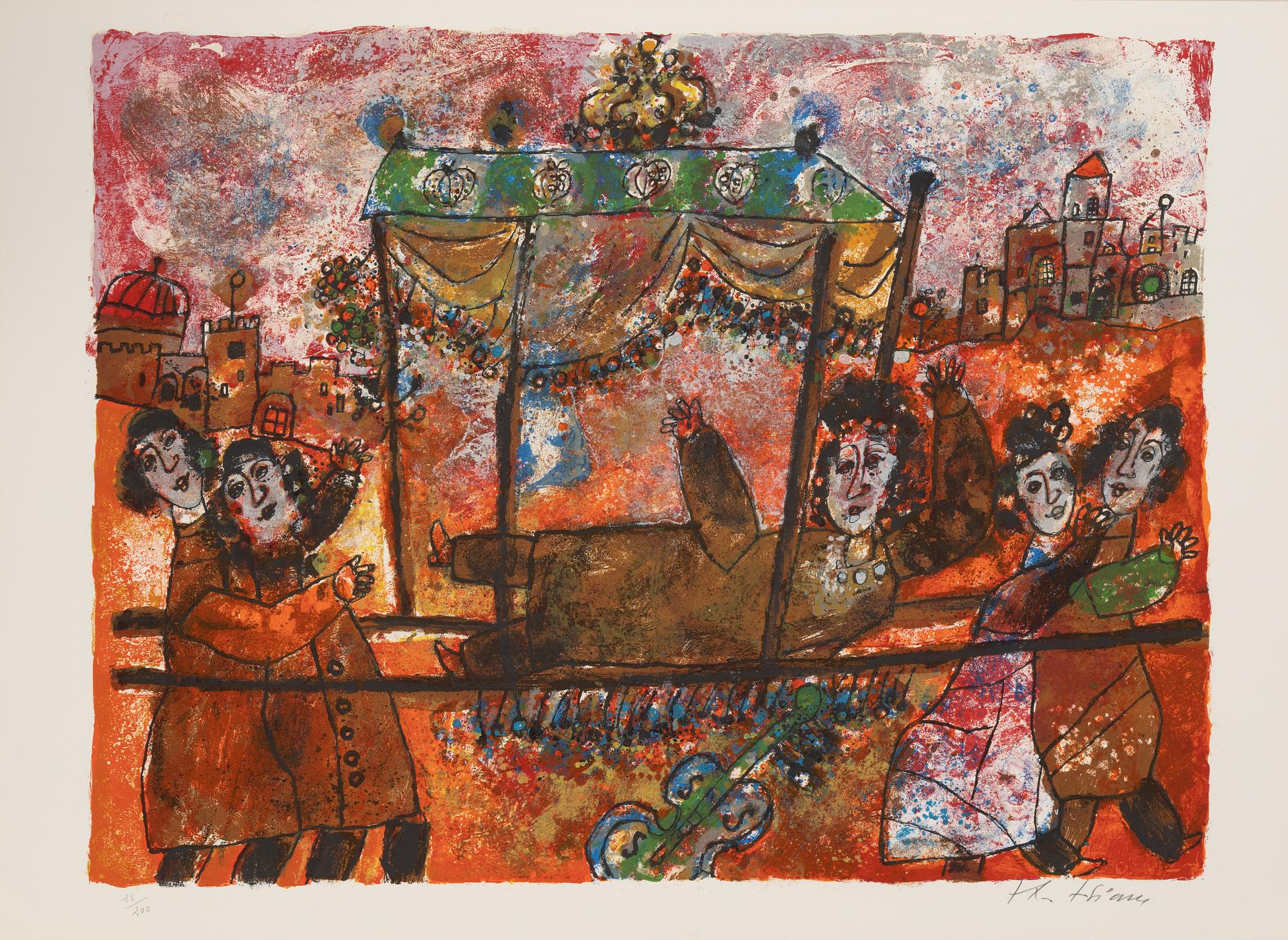 Theo Tobiasse, "The Song of Songs of King Salomon",portfolio with 12 ligographs in colous, signed 18/200.