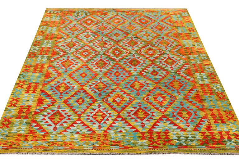 An Afghan Kelim carpet, c. 244 x 206 cm.