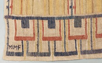 DRAPE. "Gult draperi". Flat weave. 289 x 220 cm. Signed MMF.